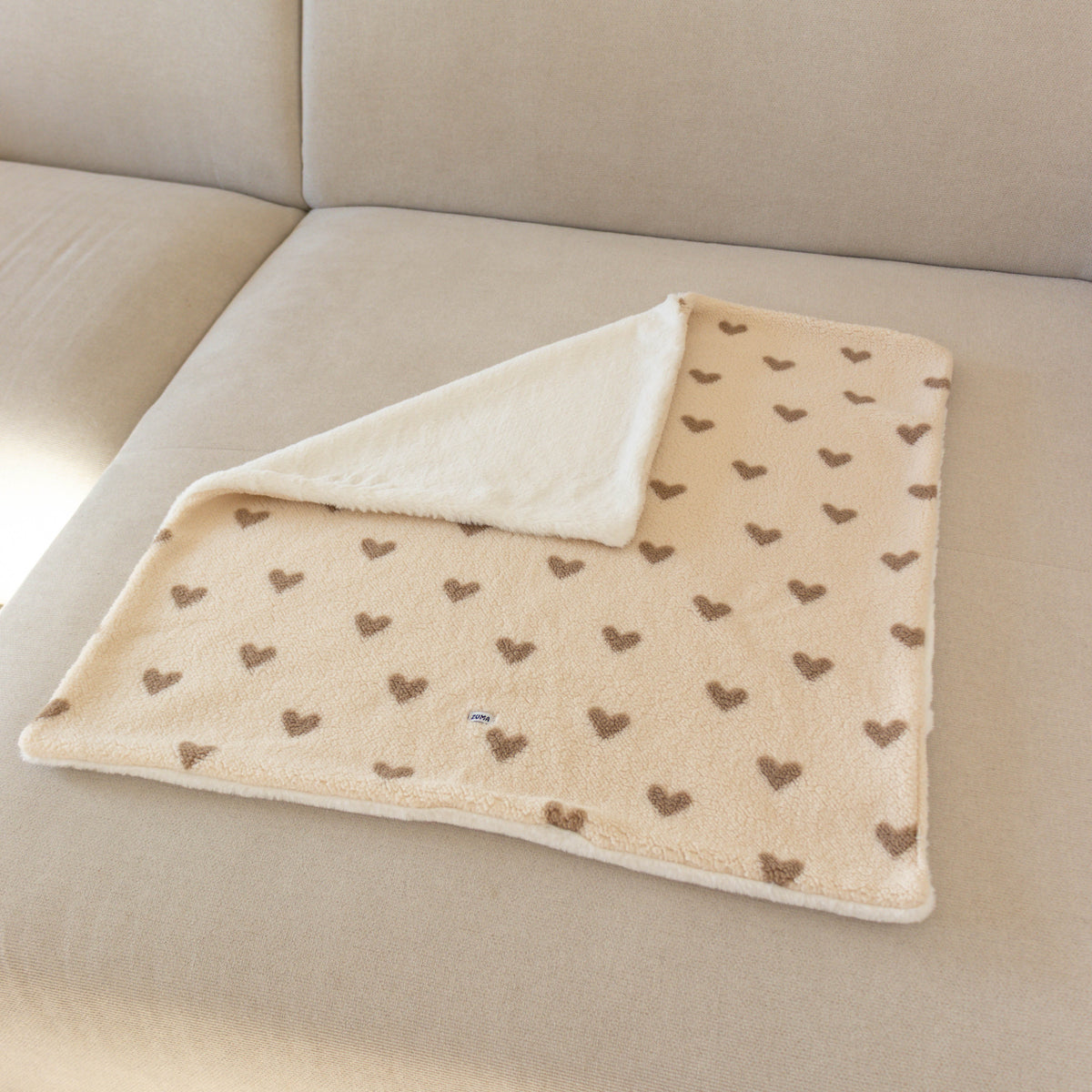 Hondendeken Happy Hearts beige