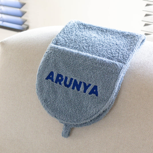 Hondenhanddoek gepersonaliseerd jeans blauw
