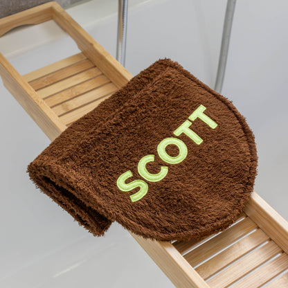 Hondenhanddoek gepersonaliseerd chocolate brown