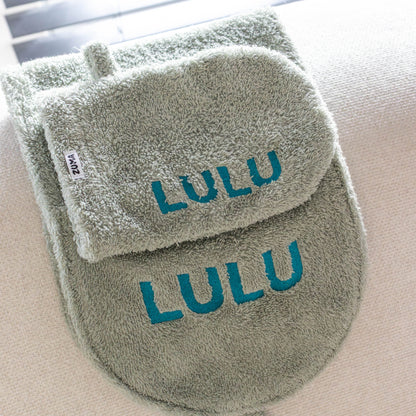 Hondenwashand gepersonaliseerd sage groen