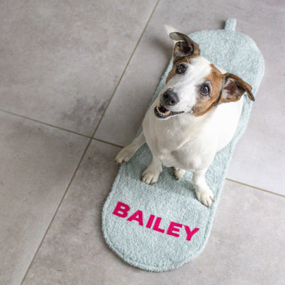 Hondenhanddoek gepersonaliseerd oud groen