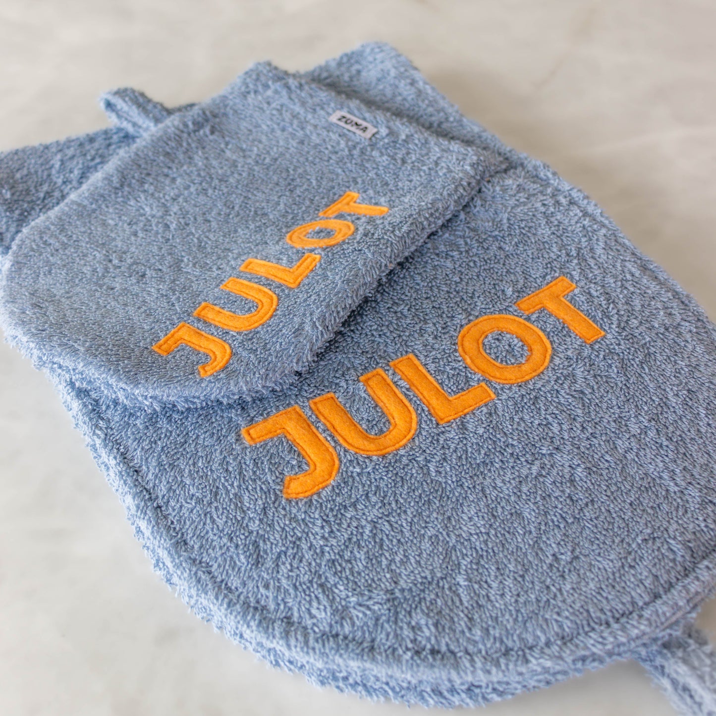 Hondenwashand gepersonaliseerd jeans blauw