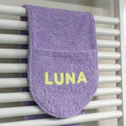 Hondenhanddoek gepersonaliseerd lila
