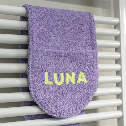 Hondenhanddoek gepersonaliseerd lila