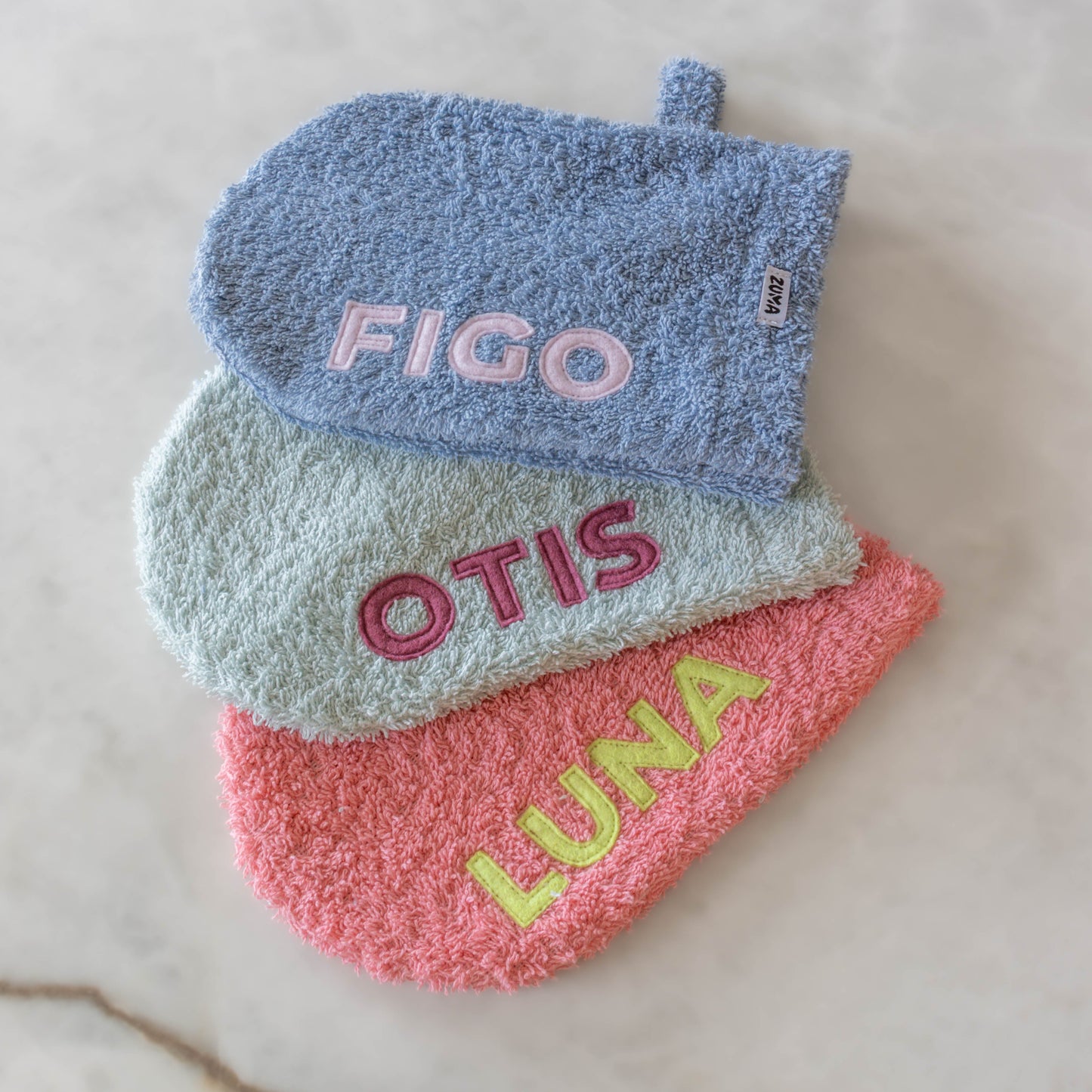 Hondenwashand gepersonaliseerd jeans blauw