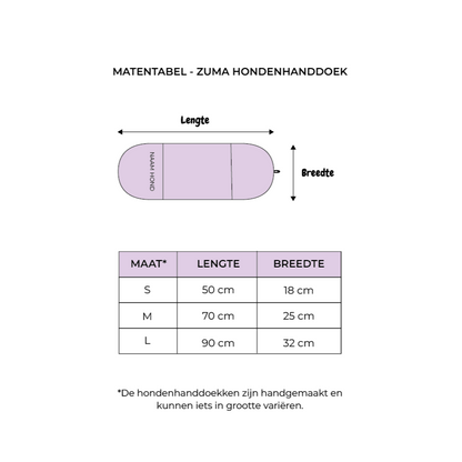 Zuma- Hondenhanddoek - Handdoek voor honden - Gepersonaliseerd hond - Handdoek met naam