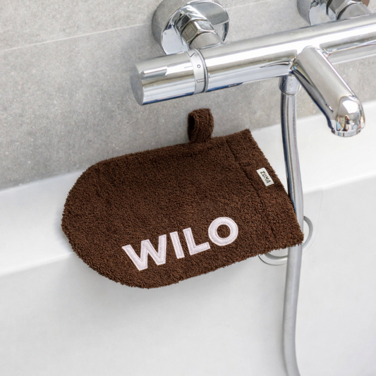 Hondenwashand gepersonaliseerd donkerbruin