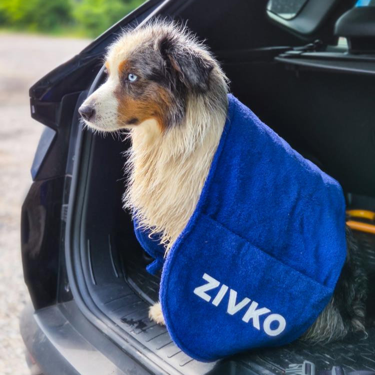 Hondenhanddoek gepersonaliseerd kobaltblauw