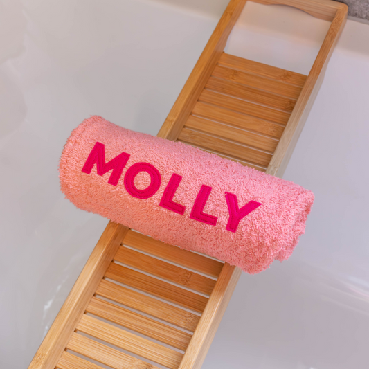 Hondenhanddoek gepersonaliseerd oud roze